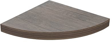 HERSIG - Estante Esquinero Curvo Flotante de Pared Marrón Baldas para Baño o Dormitorio Fijación Oculta y Resistente de hasta 10 kg - 29,5x29,5 cm
