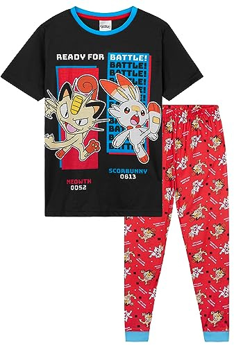 Pokemon Boys Pyjamas Set - Lounge Wear T-Shirt and Long Bottoms Teenagers Kids PJs 4-14 Years - Gifts for Boys