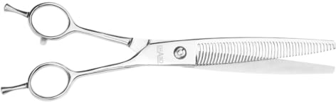 Hundeschere Modellierschere Revolution Zahnung einseitig | EHASO | Profi Fellschere für Hunde | 22 cm gerade | 44 zahnig, fein | Hochwertige Hundescheren direkt aus Solingen | Langlebig und hochwertig