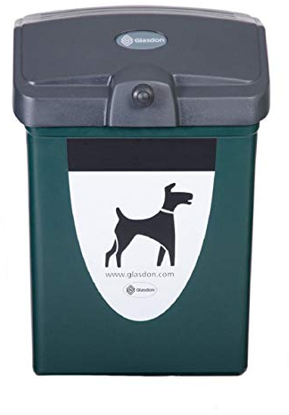 Glasdon Poubelle de propreté canine Terrier 25™ conçue munie de pictogramme – Poubelle pour crottes de chien de 25 L (Vert foncé)