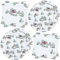 ZVK Vajilla de fiesta, Juego de Platos, Servilletas 40 piezas Blanca Navidad Juegos de vajilla para fiestas de papel Juegos de cubiertos desechables para Navidad, Año Nuevo