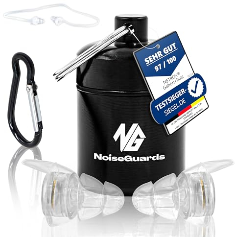 Netrox® NoiseGuards | Gehörschutz mit Filter für besseren Klang | Ohrstöpsel reduziert Lärm für Musik, Party, Festivals, Disco und Konzerte – Klangqualität – Unauffällige Ohrenstöpsel, Musiker, Schutz