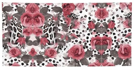 Niedliche rosa Rose Mix Leopard Muster Druck Dekorationen Flagge Urlaub Party Flagge Banner für Outdoor Wand mit Metallösen Garten Hof Home Urlaub Dekoration