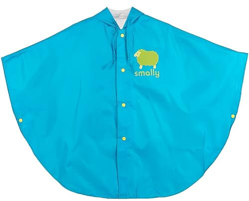 LATRAT Mantella Antipioggia Bambino, per Pioggia Unisex per Bambini, Mantellina Pioggia Bimbo Impermeabile con Cappuccio 100% Antipioggia e Traspirante, M, Blu