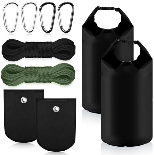 2 Sets Bear Food Bag for Camping Ultralight Hanging System Include 10 L Waterproof Bear Bag with Pulley System Nylon Ropes and Clips for Camping Hiking Backpacking(Black)