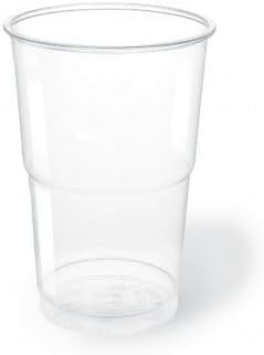 TELEVASO - 1000 uds - Vaso de PP color transparente, de polipropileno (PP) - Capacidad de 500 ml - reciclables - Ideal para bebidas frías como agua, refresco, zumos, té helado