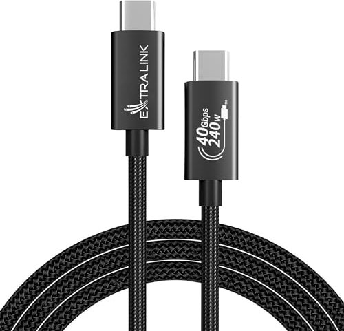 EXTRALINK Smart Life cable USB C, nylon trenzado, cable USB C a USB C 240W Fast Charge 3.0, hasta 40Gbps, 2M cable usb tipo c, compatible con muchos aparatos, cable carga rapida