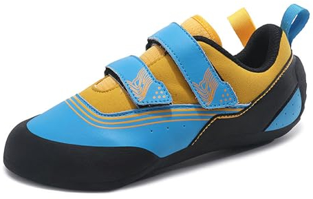 Frauen Kletterschuhe für Kinder,Jugend Klettern Bouldern Trainingsschuhe,Wanderschuhe mit Doppelriemenverschluss - Leichte,atmungsaktive Kletterschuhe,für Indoor- Outdoor-Klettertouren