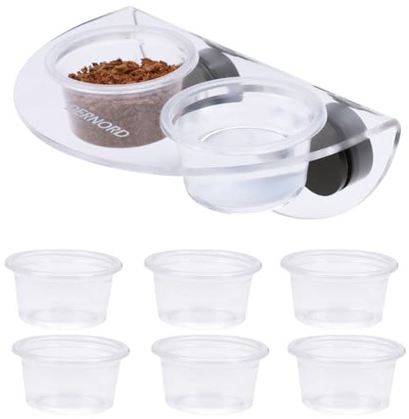 Gecko Futter Magnet Schale mit 6 Pack Plastik Futternapf Starke magnetische Reptilienfutter Schildkrötenfutter Chamäleon Wasser Näpfe