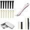 12 PCS Chevilles pour Guitares, 4 Sillets de Chevalet avec 1 Chevilles Extracteur Outil, Remplacement Broches de Pont de Guitare pour 6 Cordes Guitares Acoustique/Folk/Classique,Cheville Acoustique