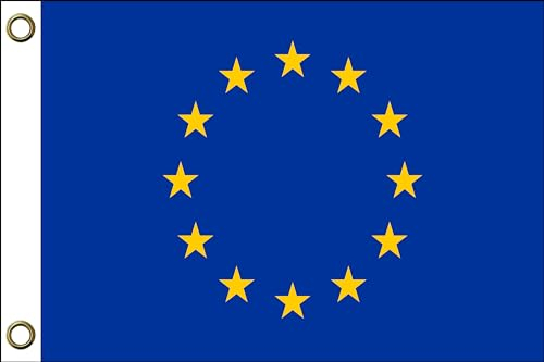 EU Europa Flagge Fahne | 150 cm x 90 cm / 90 x 150 cm | Wetterfest & Langlebig | Polyester mit zwei Ösen