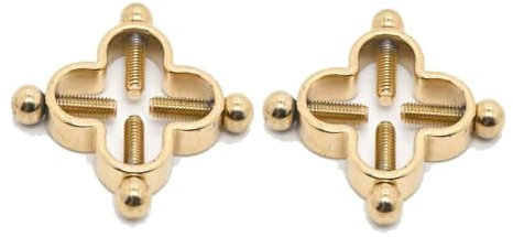 Lot de 2 faux anneaux de téton en acier inoxydable avec trèfle à quatre feuilles pour téton - Bijou de corps pour femme, taille unique, Métal, Pas de gemme