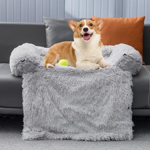 Mora Pets Sofaschutz Hund Hundedecke Sofa Hundebett Couch Plüsch Sofaschoner für Hunde wasserdicht & antirutsch Hundekissen, L 61 x B 87 x H10 cm (4-in-1)