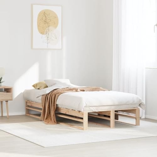 Buzaza Massivholzbett ohne Matratze 90x190 cm Holz Bett Massivholzbett Bed Frame Bettgestell Bett Holz Kiefernholz - 850860