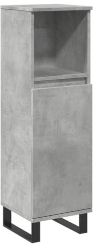 vidaXL Armadietto da Bagno Grigio Cemento 30x30x100 cm in Truciolato, Mobile da Bagno, arredo da Bagno, Mobile Alto da Bagno, armadietto da Bagno