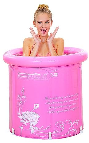 Aufblasbare faltbare Badewanne für Erwachsene mit Pumpe, Abdeckung im Lieferumfang enthalten – ideal für Heißwasser-, Eis- und Salzbäder – kompakt für kleine Duschen – Einweicheimer für Entspannung