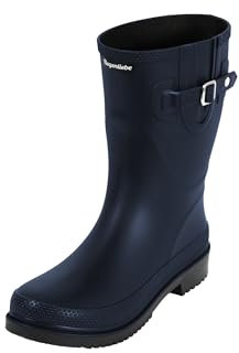 Regenliebe Damen Gummistiefel Pfütze halbhoch, Farbe:dunkelblau/schwarz, Größe:40 EU