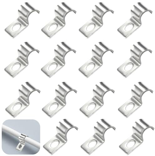 JAONLD 50 Pièces Fixation Grillage Rigide sur Mur Cavalier Cable Electrique Fixation pour Tube Attache Fixation 304 Acier Inoxydable Epaissi U Tube Pince pour la Fixation Câbles, Fils et Tuyaux(6mm)