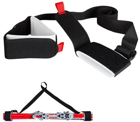 Nylon Skigurte Verstellbare Trageschlaufe - Ski-Tragegurt | Tragbarer Komfortabler Bindungsgurt Schulter-Ski-Halter für Bergski | Skigurte zum Tragen von Skigurten für Reisen Skigurte, Schwarz , Refer