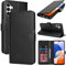 Zouzt Hülle für Samsung Galaxy A14, Stoßfestes PU Leder Handyhülle Lederhülle Klapphülle mit Kartenhalter und Standfunktion Flip Leather Wallet Phone Cover (Schwarz)