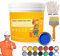 Pintura epoxi impermeable a base de agua, pintura de piso de garaje de agua, pintura antideslizante de secado rápido, pintura de suelo de hormigón antideslizante para techo y piso (azul, 300 g)