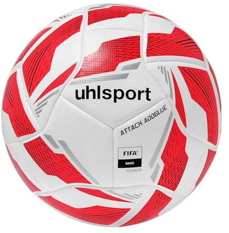 uhlsport Fußball Attack ADDGLUE Fussball Soccer Spielball Trainingsball - mit Neuer ADDGLUE-Technologie - für Jugend und Aktive - FIFA Basic