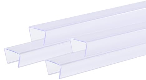 INCREWAY Slip On Cabinet Door Protector, 4PCS Clear Plastic Edge Guard for Protecting Kitchen Cabinet Stool Foot Rails Chair Rung from Chipping
