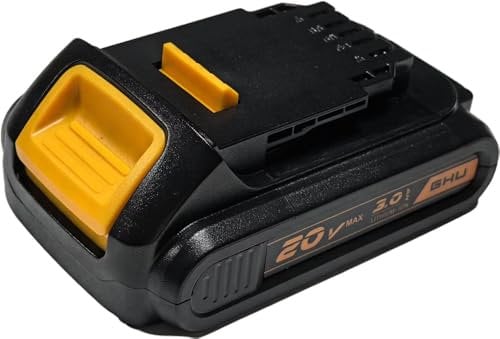 GHU DCB201 Batterie d'outils 3,0 Ah 20 V compatible avec batterie Dewalt 20 V DCB201 DCB203 DCB206 DCB207, charge et décharge rapides plus de 1000 cycles