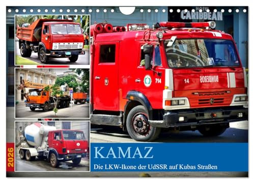 KAMAZ - Die LKW-Ikone der UdSSR auf Kubas Straßen (Wandkalender 2026 DIN A4 quer), CALVENDO Monatskalender: Verschiedene KAMAZ-Modelle in Kuba (CALVENDO Mobilitaet)
