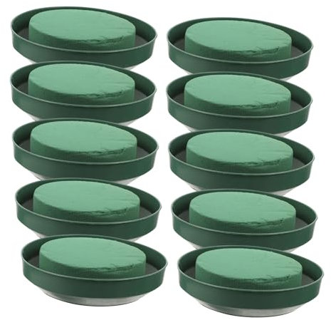 VILLFUL 10 Bloques De Barro Para Flores, Forma Redonda, Base De Barro Para Flores, Decoración De Flores, Plato Para Flores, Soporte Para Arreglos, Cuencos Para Arreglos, Suministros De