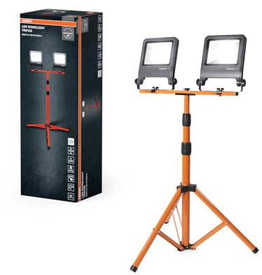 Osram LED Arbeitsleuchte Tripod 2x50W 840, 4000K kaltweiß, 9000 lm, IP65, höhenverstellbar 1,8m, 360°