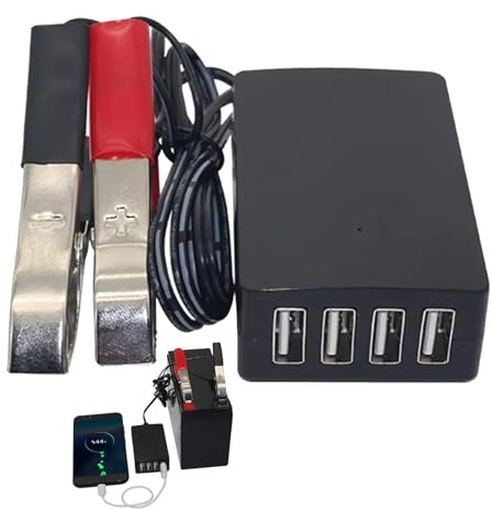 12-24V Batterieladegerät - USB-Netzadapter für Motorräder und Autos | Mehrere Geräte Auto Ladestation, Schnellladegeräte für Elektrofahrzeuge, Tragbares Kfz-USB-Ladegerät für Zuhause, Reisen