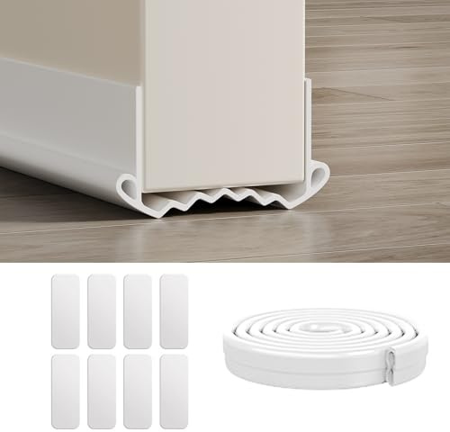 Lamiishop Draft Excluder for Doors, Self Adhesive Door Draft Excluder Strip, Door Draft Excluder Soundproof & Weather, Quick and Easy Installation Door Draught Excluder-White