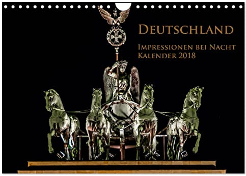 Deutschland Impressionen bei Nacht (Wandkalender 2026 DIN A4 quer), CALVENDO Monatskalender: Bekannte Wahrzeichen von Deutschland bei Nacht (CALVENDO Orte)