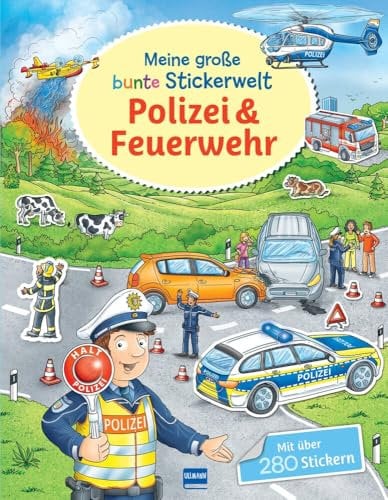 Meine große bunte Stickerwelt - Polizei und Feuerwehr: Buntes Stickerbuch mit über 280 Stickern für Kinder ab 4 Jahren