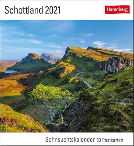 Schottland Sehnsuchtskalender 2021 - Postkartenkalender mit Wochenkalendarium - 53 perforierte Postkarten zum Heraustrennen - zum Aufstellen oder ... x 17,5 cm: Sehnsuchtskalender, 53 Postkarten
