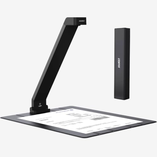 JOURIST ScanFellow DS130 Dokumentenscanner mobil & faltbar – Aufsicht-Scanner für Dokumente bis A4 | 13 MP, OCR, durchsuchbare PDF | 100% offline (DSGVO) | Windows, Mac, Chromebook, Linux