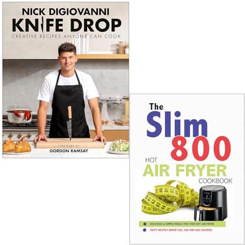 Knife Drop Creative Recipes Anyone Can Cook By Nick DiGiovanni & The Slim 800 Hot Air Fryer Recipe Cookbook By Iota 2 Books Collection Set
