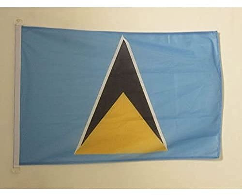 AZ FLAG - Drapeau Sainte Lucie - 45x30 cm - Pavillon Nautique Saint-Lucien Spécial Bateau Et Extérieur En Maille Bloquée Avec Anneaux Plastiques Intégrés - 30g