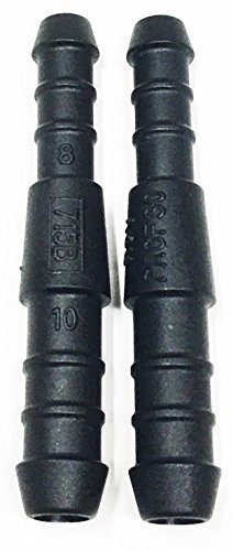 2 x 10mm-8mm Plastic Barbed Reducer Connector Pipe Hose Joiner Tubing Fuel Water