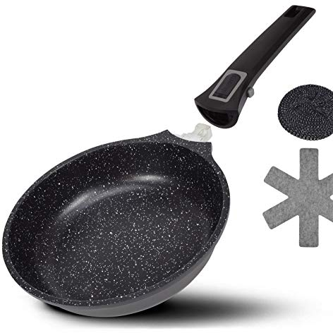 DIVORY beschichtete Bratpfanne – Antihaft beschichtete Pfanne für alle Herdarten – Universalpfanne Spülmaschinen geeignet + Backofenfest und frei von PFOA/APEO (28cm, Schwarz)