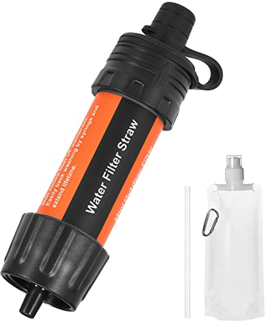 Lixada Wasserfilter Outdoor Strohwasser-Filter-System Wasserfilter für Notfallvorsorge Camping Reisen Backpacking