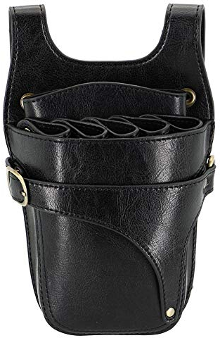 Oinna Barber Werkzeugtasche Friseur Professionelle Schere Gürteltasche Friseur Kit PU Ledertasche Geeignet für Friseurscheren, Clips, Haarkämme-Schwarz