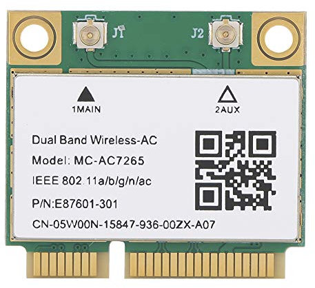 PCIe Network Card, 2.4G/5G Dual Frequency Band, MCAC7265 Chip Bluetooth 4.2 Wireless Wifi Network Adapter for Mini PCIE Half Height Card Slots 1200Mbps