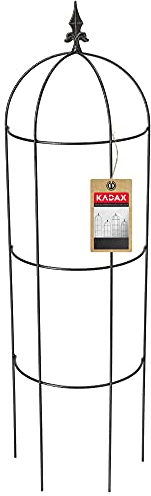 KADAX Rankobelisk aus pulverbeschichtetem Stahl, 3D-Rankobelisk, Rankhilfe, Obelisk, freistehende Ranksäule, Rankobelisk, Rankturm, Rankgitter (H: 120 cm, Halbrund)