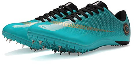 Zapatillas De Atletismo, Zapatillas Unisex para Correr Profesionales, Zapatillas Deportivas con Clavos De 8 Clavos para Hombres Y Mujeres, Zapatillas Cómodas para Sprint, Running (44,Sky Blue)