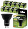 Lumiled LED GU10 Lampe 6W 580lm Warmweiß 3000K ersetzt 50W Halogen CRI>80 Reflektor Spot Schwarz 120° Abstrahlwinkel Nicht dimmbar 10er Pack Leuchtmittel für Wohnzimmer Küche Flur Hotel Büro