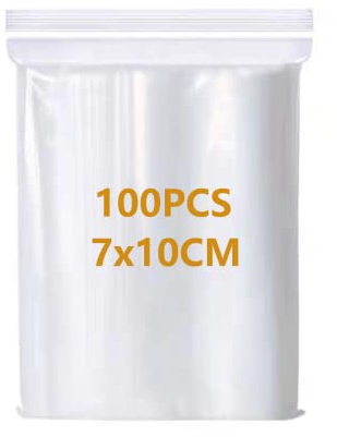 7x10cm 100 Small Ziplock Bags - Grip Seal, Resealable Clear Mini Transparent Baggies, Poly Zip Lock Sealable Storage Pouches for Jewellery, Drugs, Candies, Spice