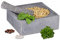 Relaxdays Mortero con Mano, Granito, 6, 5x18,5 cm, Pulido, Duradero, Molcajete de Piedra Especias y Hierbas, Gris, Bambú, 6.5 x 18.5 x 18.5 cm