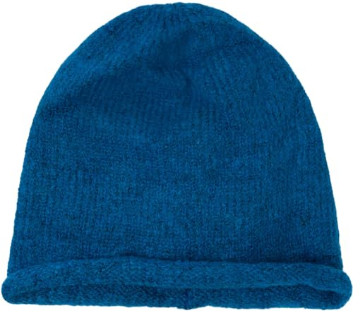 styleBREAKER Unisex Oversize Strick Beanie Mütze mit Rollrand, Warme Winter Strickmütze Einfarbig, Loose fit 04024207, Farbe:Petrol